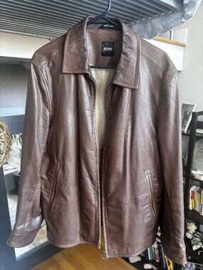 Boss Brown Leather Jacket